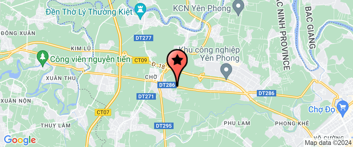 Bản đồ đến Công Ty TNHH Cơ Điện Yên Phong