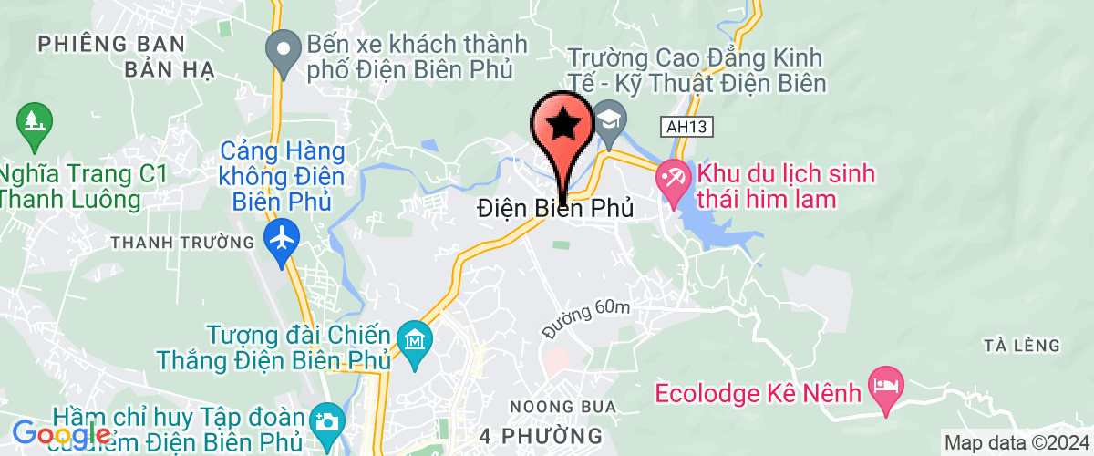 Bản đồ đến UBND TP điện Biên Phủ