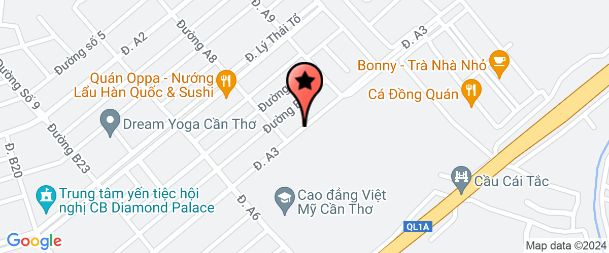 Map go to Thien Phu Export Import Fishery Corporation