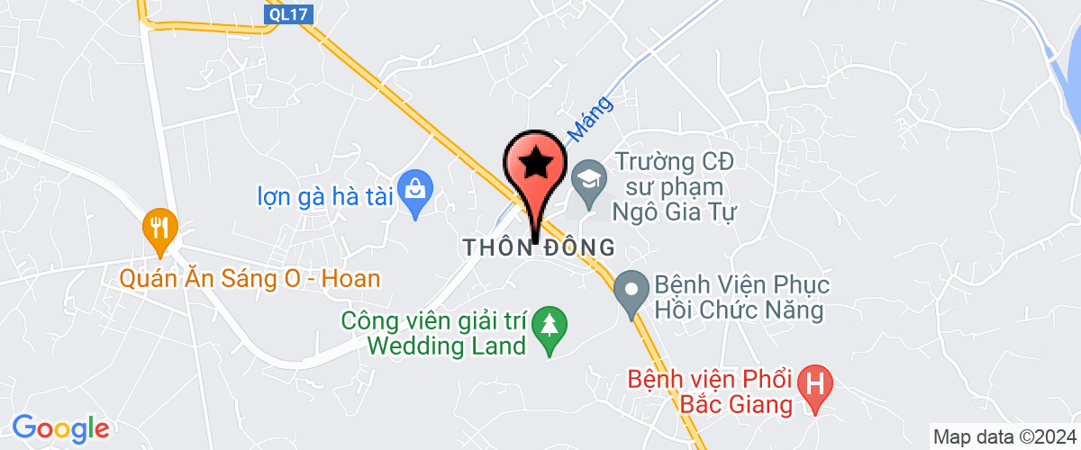 Bản đồ đến Trung tâm nuôi dưỡng, điều dưỡng thương bệnh binh nặng và người có công tỉnh Bắc Giang