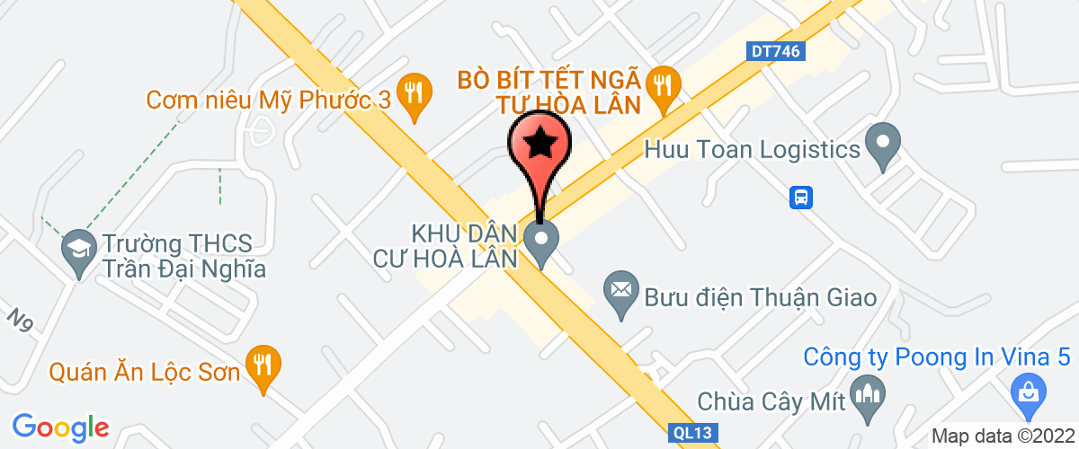 Map go to Dong Song Xanh Food Company Limited