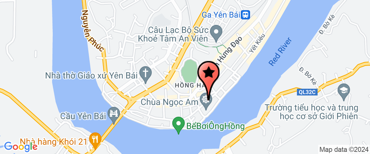 Map go to Benh vien giao thong van tai Yen Bai