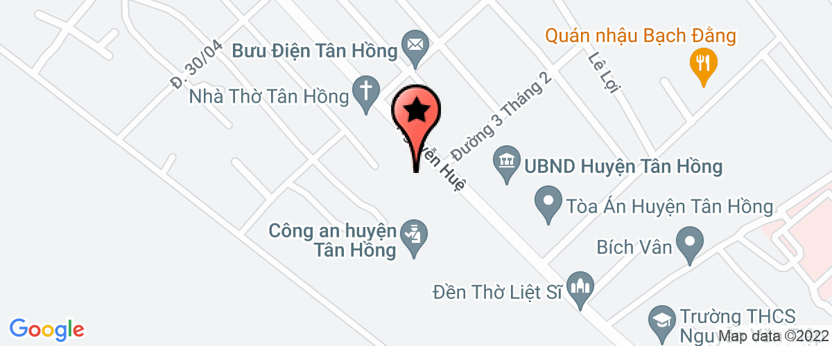 Bản đồ đến Huyện Uỷ Tân Hồng