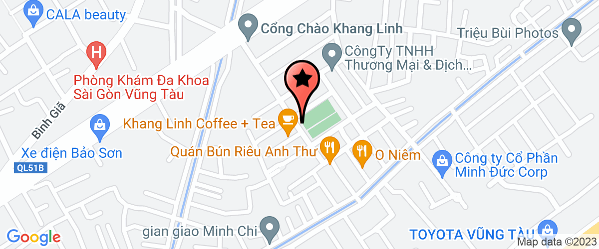 Map go to Vung Tau Transportation Development Service Join Stock Company