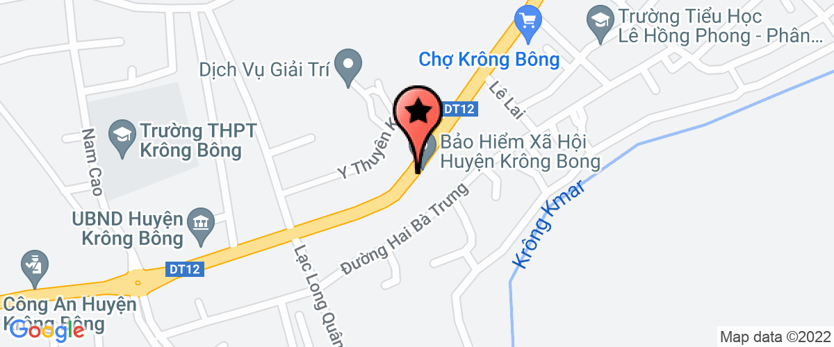 Bản đồ đến Trung tâm bồi dưỡng chính trị huyện Krông Bông