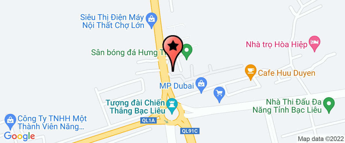 Map go to Xanh Bac Lieu Technology Development Center