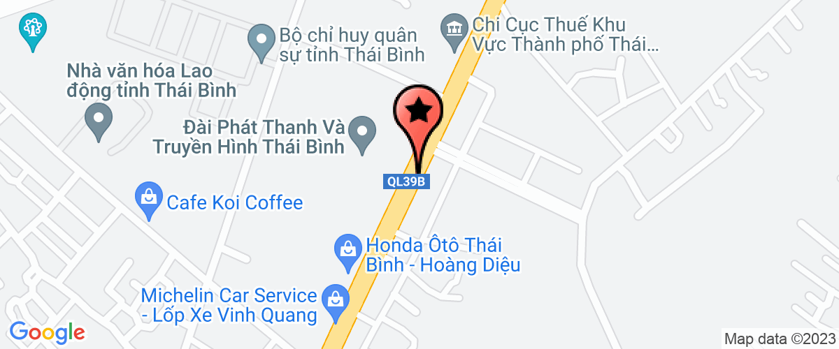 Map go to y te Thanh Pho Thai Binh Center