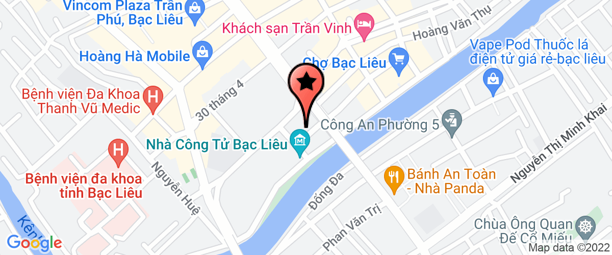 Bản đồ đến Công Ty TNHH Thương Mại Và Dịch Vụ Khách Sạn Bạc Liêu