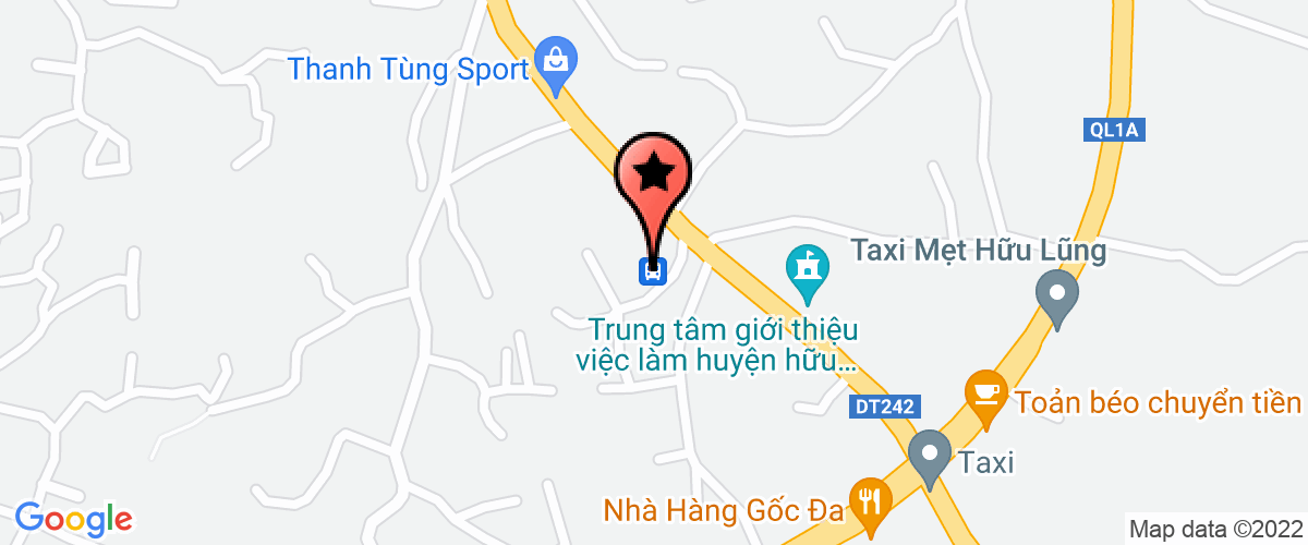Map go to Tram cap nuoc Huu lung