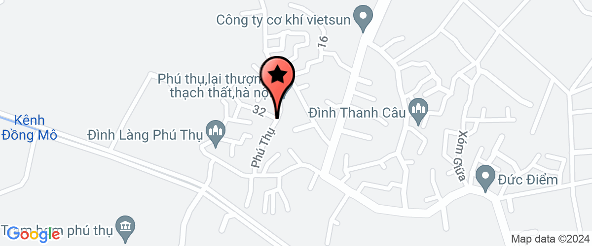 Map go to Thach That Development Investment Company Limited
